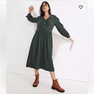 Madewell Lightspun Button-Front MIDI Dress